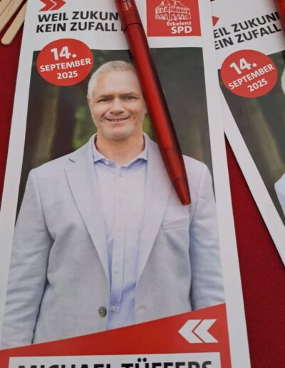 Flyer auf dem Erkelenzer Wochenmarkt